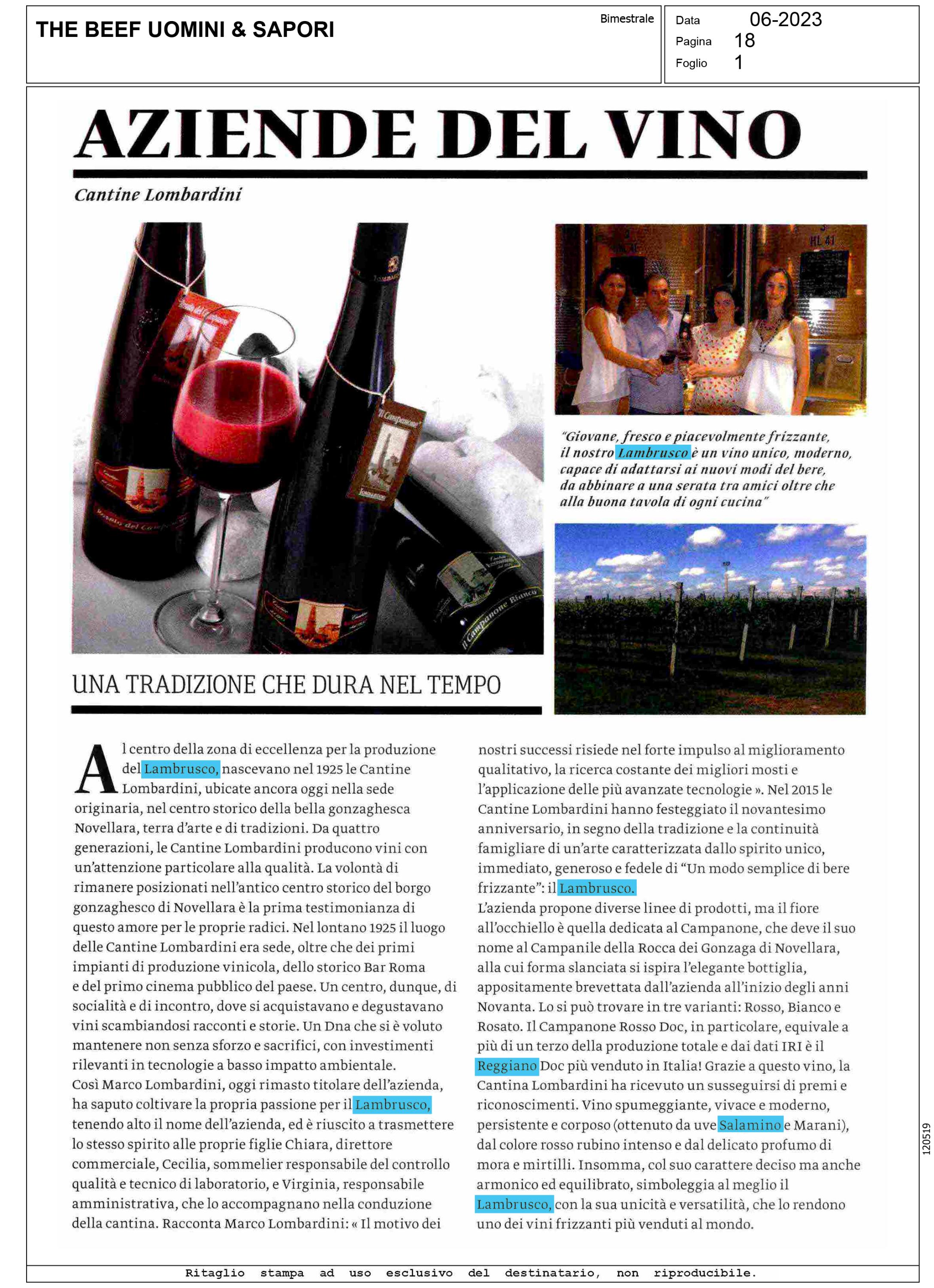 The beef uomini & sapori